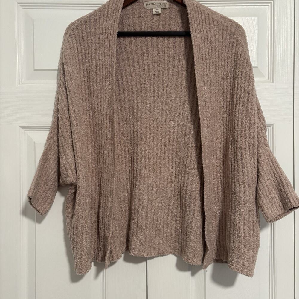 Women’s Barefoot Dreams Cozychic Lite Open Front Cardigan Faded Rose Size S/M